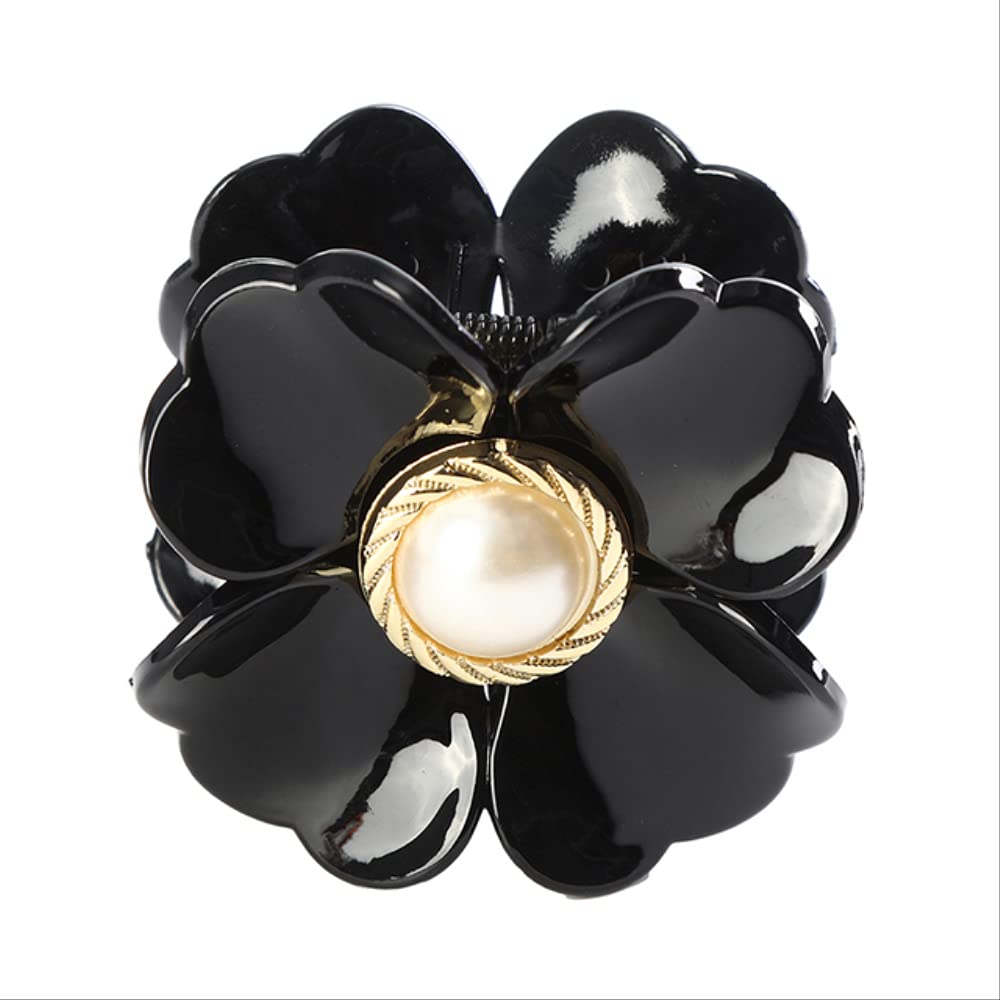 Sonia Traditional Hair Accessory – Elegant Flower Hair Clip-Black-State of Style