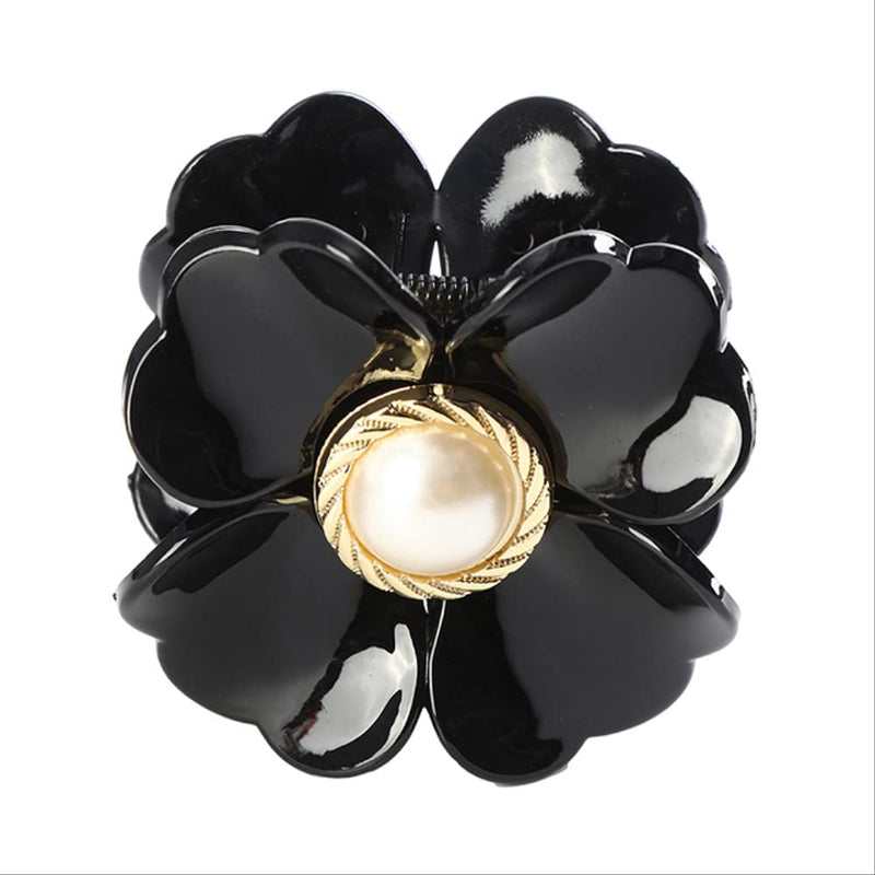 Sonia Traditional Hair Accessory – Elegant Flower Hair Clip-Black-State of Style