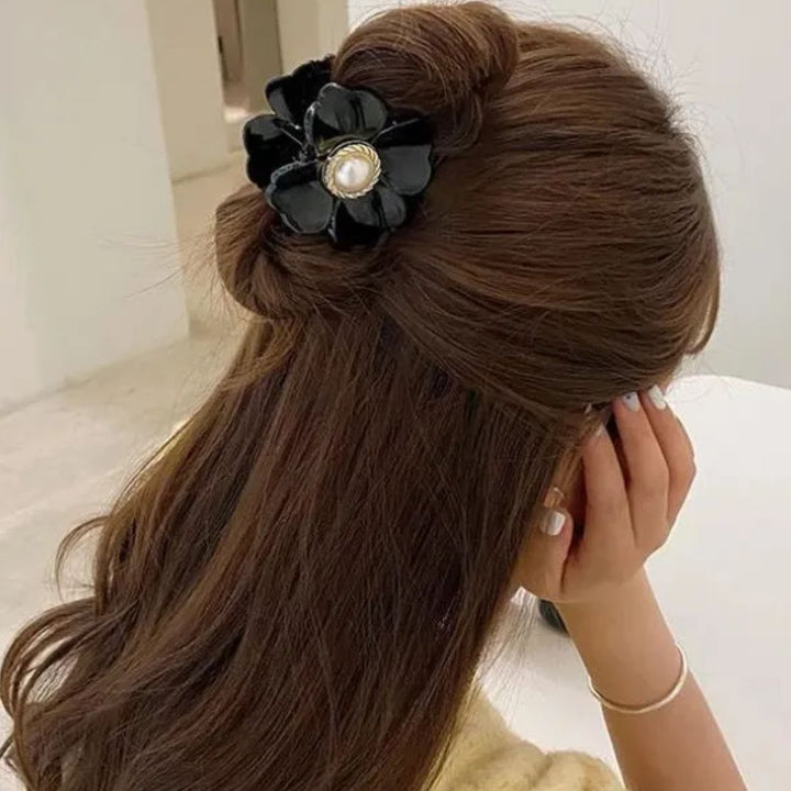 Sonia Traditional Hair Accessory – Elegant Flower Hair Clip-Khaki-State of Style