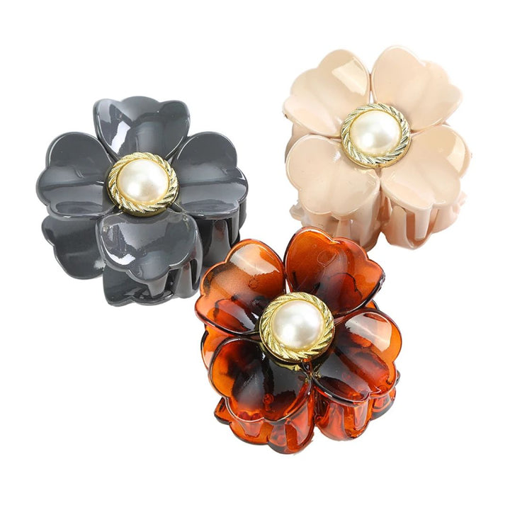 Sonia Traditional Hair Accessory – Elegant Flower Hair Clip-Khaki-State of Style