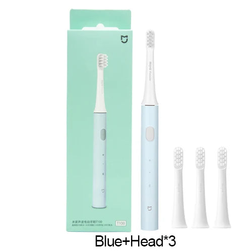 SONIC ELECTRIC TOOTHBRUSH - WATERPROOF AND USB RECHARGEABLE-Blue with 3 attachments-State of Style