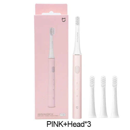 SONIC ELECTRIC TOOTHBRUSH - WATERPROOF AND USB RECHARGEABLE-Pink with 3 attachments-State of Style