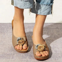 Sophia - Orthopedische Blauwe Bloemen Sleehakken-Blauw-33-State of Style