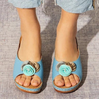 Sophia - Orthopedische Blauwe Bloemen Sleehakken-Blauw-33-State of Style