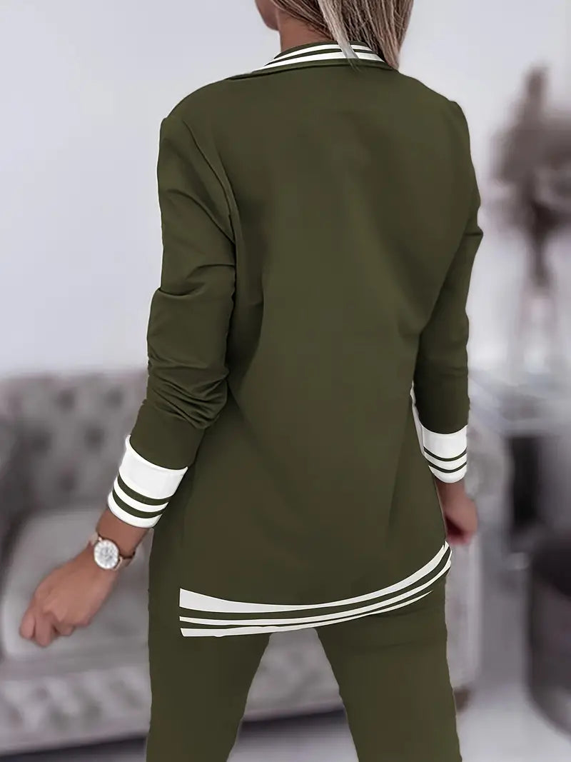 Sophie Casual Striped Streetwear Set-Pink-M-State of Style