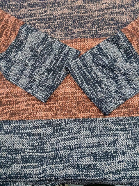 Ladies' sweater with block stripes and quarter zip – Mila