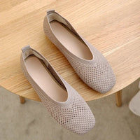 Sophie - Orthopedische Beige Ballerina's-Khaki vierkant-35-State of Style