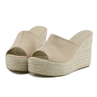 Sophie - Orthopedische Beige Sleehak Slippers-Beige 10.5cm Hoogte-3-State of Style