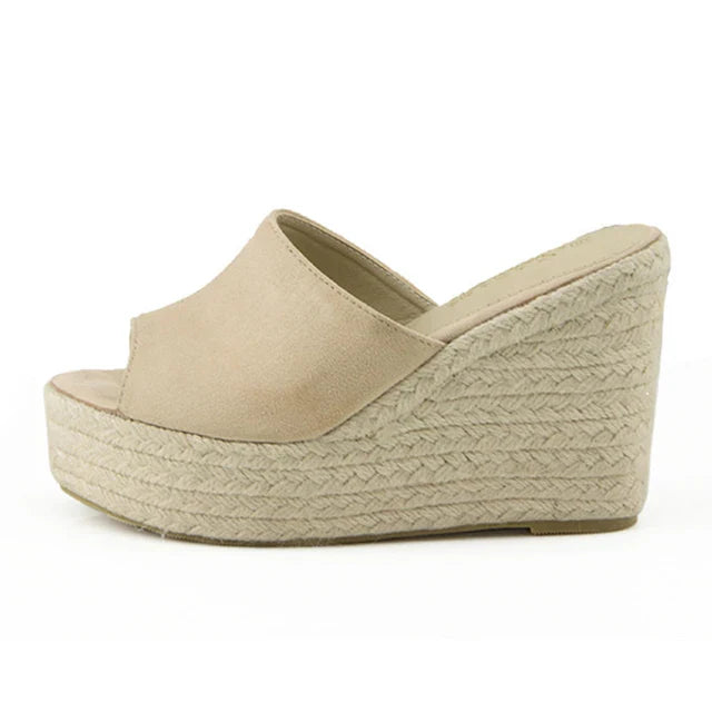 Sophie - Orthopedische Beige Sleehak Slippers-Beige 9cm Hoogte-3-State of Style