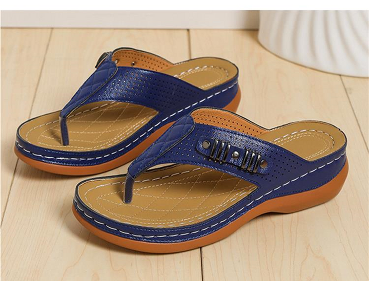 Sophie - Orthopedische Zwarte Stijlvolle Sandalen-Blauw-34-State of Style