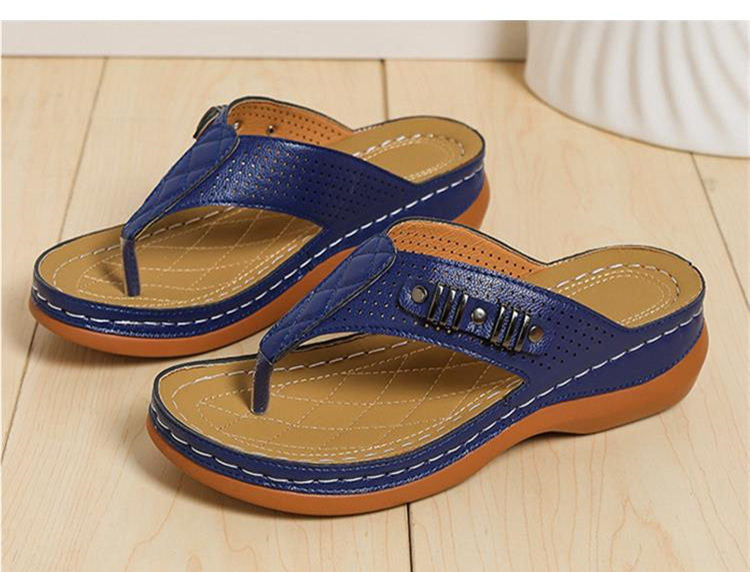 Sophie - Orthopedische Zwarte Stijlvolle Sandalen-Blauw-34-State of Style