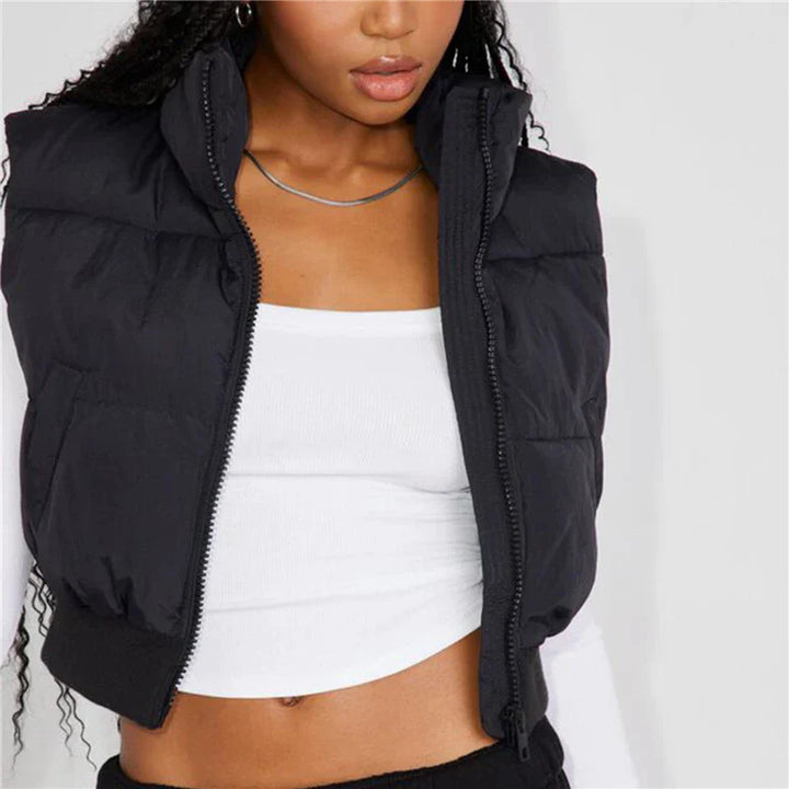 Sophie Puffer Vest | The Trendy Cosy Vest-Beige-S-State of Style