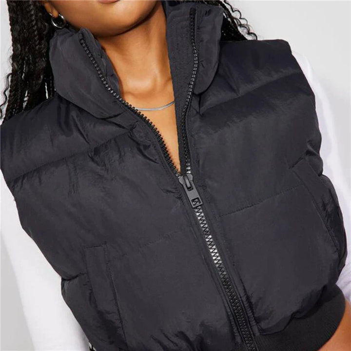 Sophie Puffer Vest | The Trendy Cosy Vest-Beige-S-State of Style