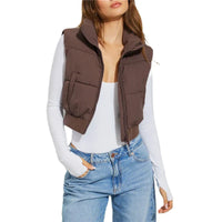 Sophie Puffer Vest | The Trendy Cosy Vest-Brown-S-State of Style