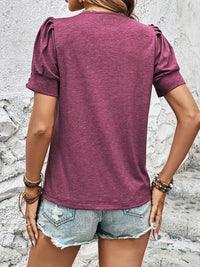 Sophie Short Sleeve Top | Ruffle Detail & Trendy Fit-Bordeaux Red-S-State of Style