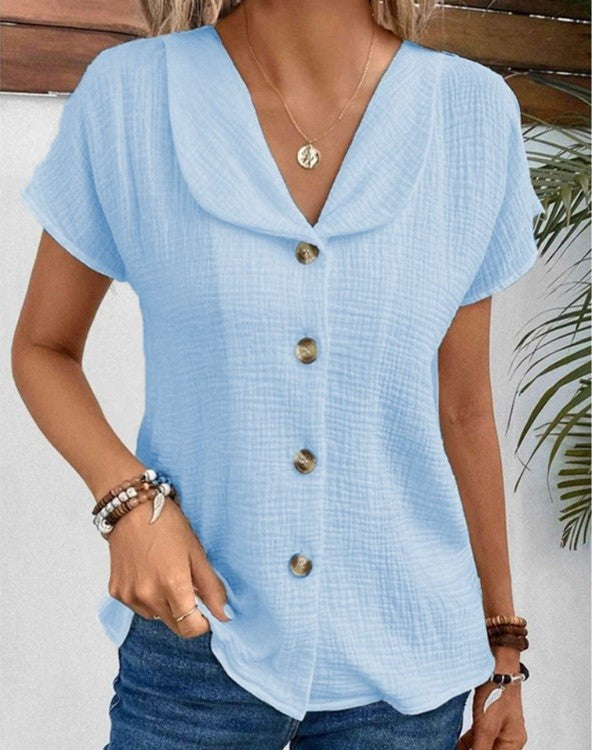 Sophisticated Women's Blouse - Sophia-Blue-XS (36-38)-State of Style