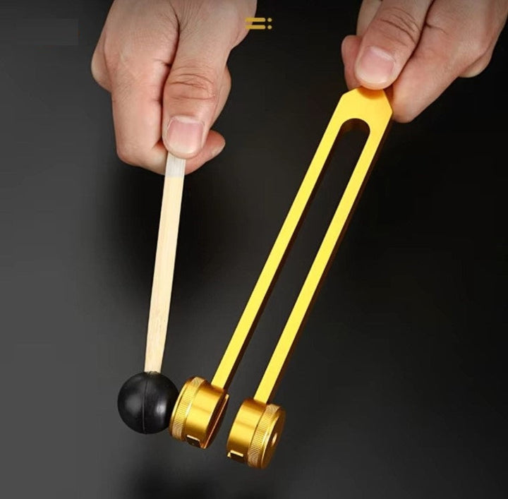 Sound Therapy for Inner Peace - TranquilTone Tuning Forks-Golden round bowl (9.65 in)-State of Style