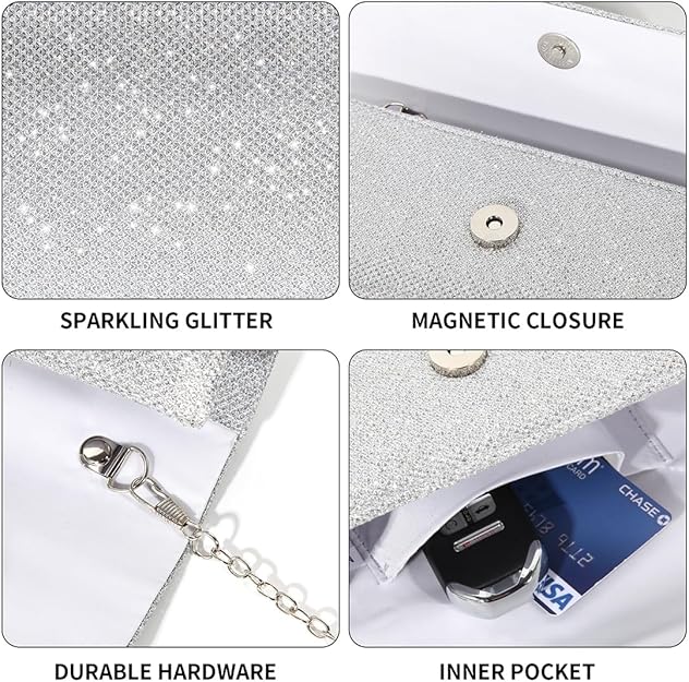 Sparkle Clutch – Ramona-Silver-State of Style