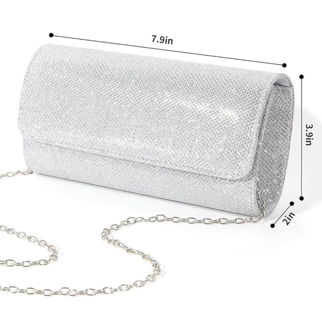 Sparkle Clutch – Ramona-Silver-State of Style