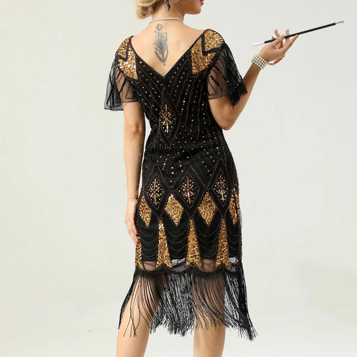 Sparkling 1920s Fringe Dress | Glamorous Party Outfit-S-State of Style