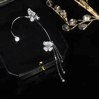 Sparkling Butterfly Ear Cuffs-Silver-State of Style
