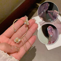Sparkling Butterfly Ear Cuffs-Silver-State of Style