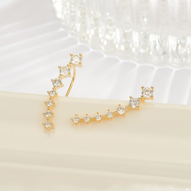 Sparkling Dangle Earrings-Gold-State of Style