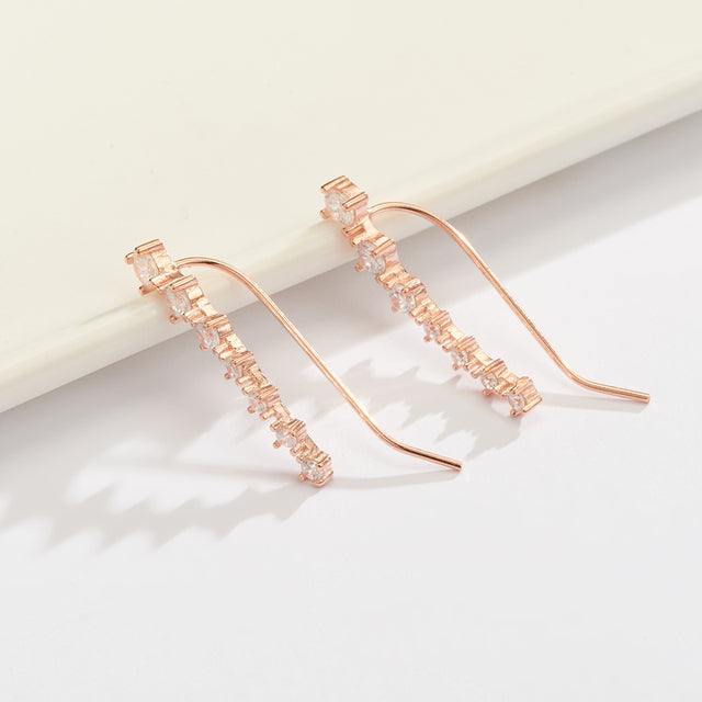 Sparkling Dangle Earrings-Rose gold-State of Style