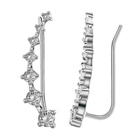 Sparkling Dangle Earrings-Silver-State of Style