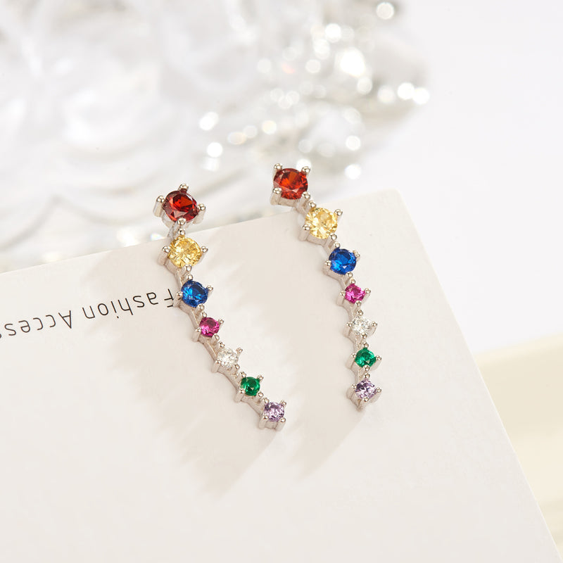 Sparkling Dangle Earrings-Silver-State of Style