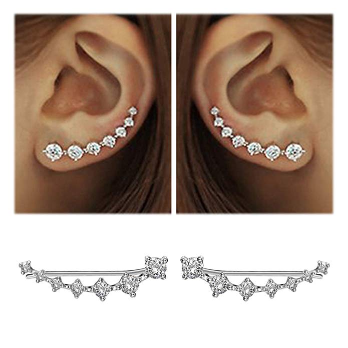 Sparkling Dangle Earrings-Silver-State of Style
