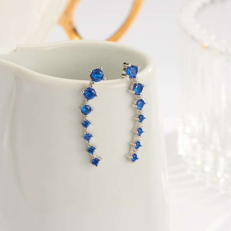 Sparkling Dangle Earrings-Silver-State of Style