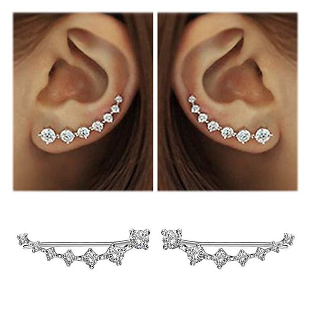 Sparkling Dangle Earrings-Silver-State of Style