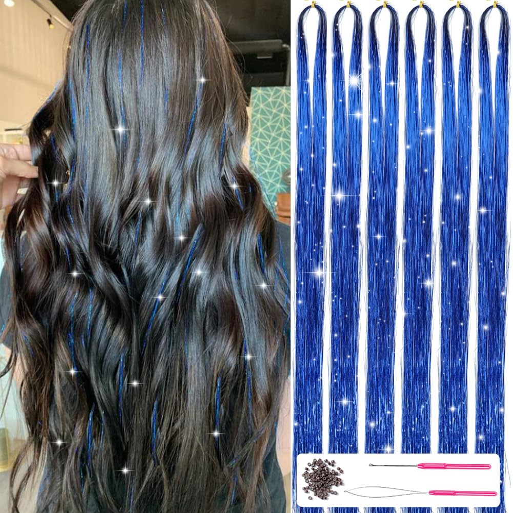 Sparkling Hair Tinsel Kit – Strands of Glitter!-Blue-State of Style