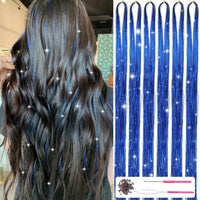 Sparkling Hair Tinsel Kit – Strands of Glitter!-Blue-State of Style