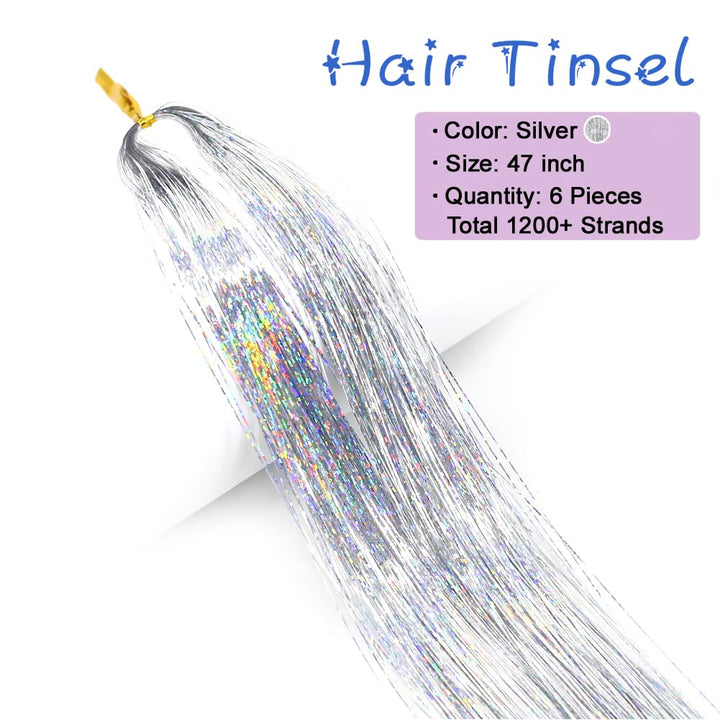 Sparkling Hair Tinsel Kit – Strands of Glitter!-Gold-State of Style
