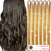 Sparkling Hair Tinsel Kit – Strands of Glitter!-Gold-State of Style