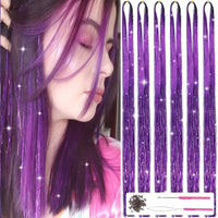 Sparkling Hair Tinsel Kit – Strands of Glitter!-Purple-State of Style