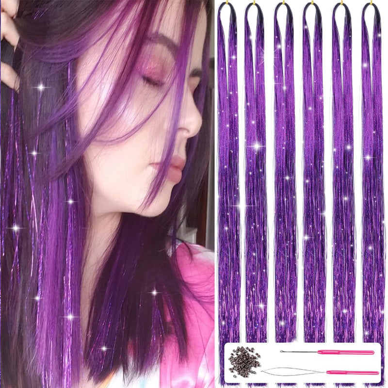 Sparkling Hair Tinsel Kit – Strands of Glitter!-Purple-State of Style