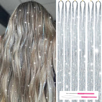 Sparkling Hair Tinsel Kit – Strands of Glitter!-Silver-State of Style