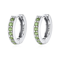 Sparkling Hoop Earrings – Amaranta-Green-Silver-State of Style