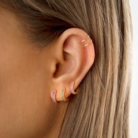Sparkling Hoop Earrings – Amaranta-Purple-Gold-State of Style