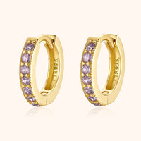 Sparkling Hoop Earrings – Amaranta-Purple-Gold-State of Style