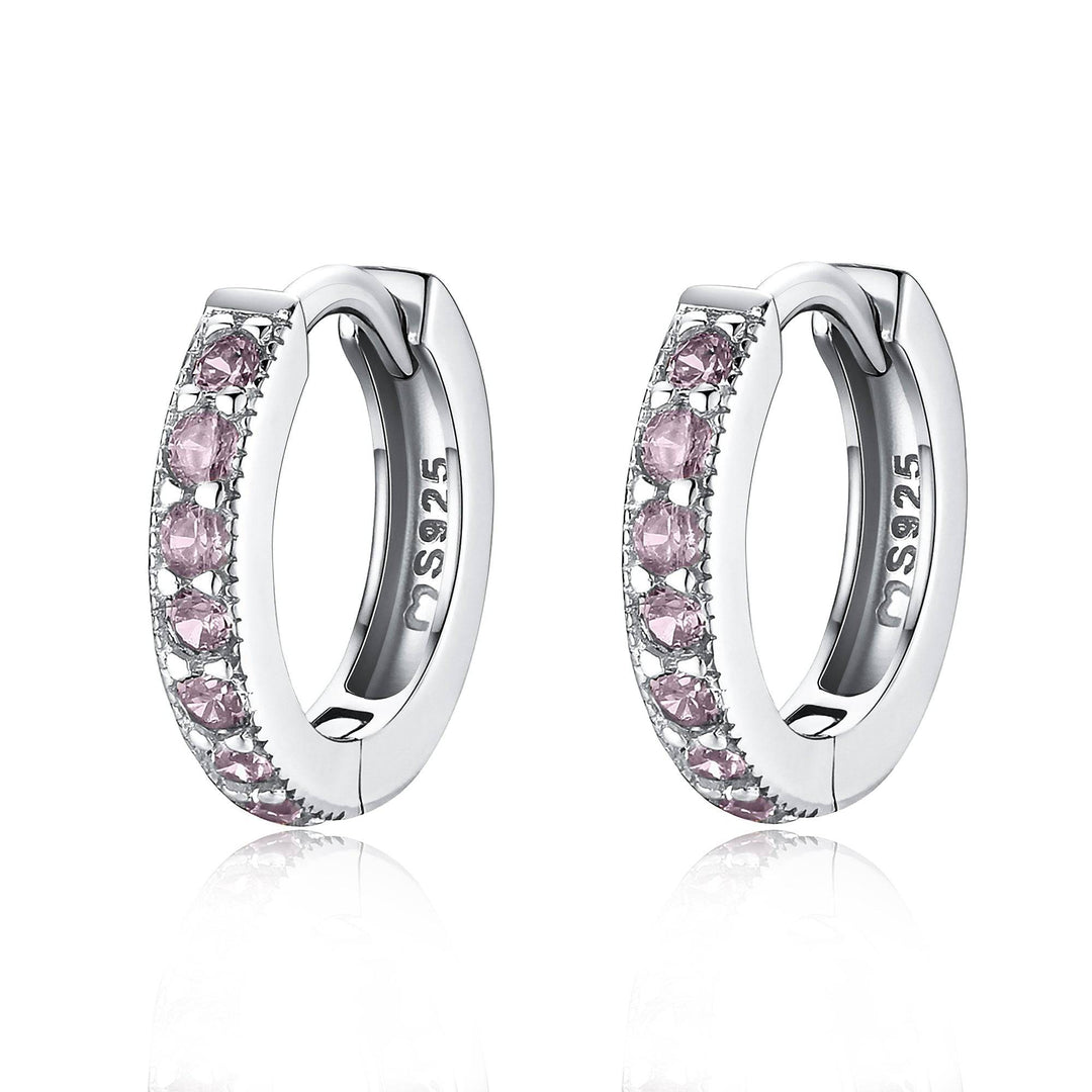 Sparkling Hoop Earrings – Amaranta-Purple-Silver-State of Style