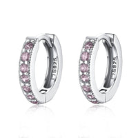 Sparkling Hoop Earrings – Amaranta-Purple-Silver-State of Style