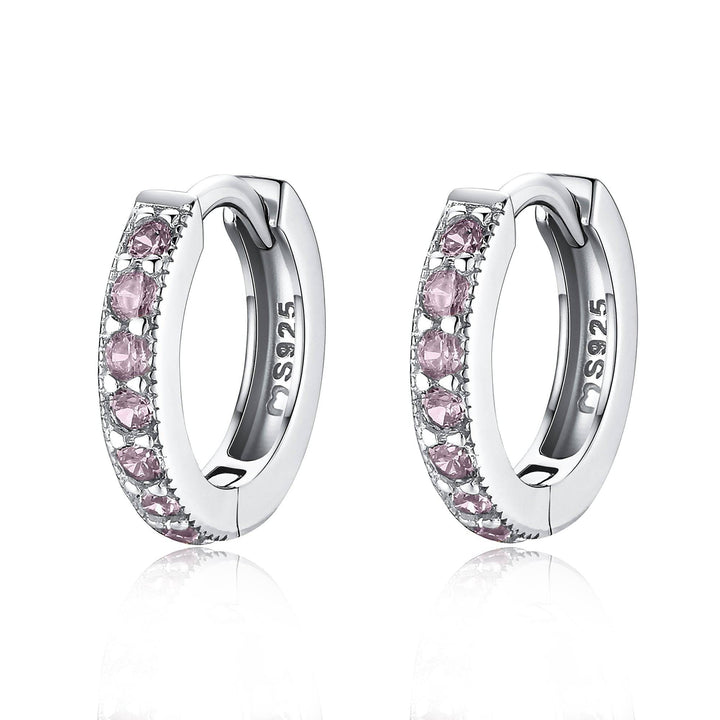 Sparkling Hoop Earrings – Amaranta-Purple-Silver-State of Style