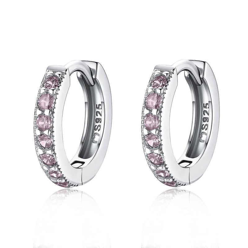 Sparkling Hoop Earrings – Amaranta-Purple-Silver-State of Style