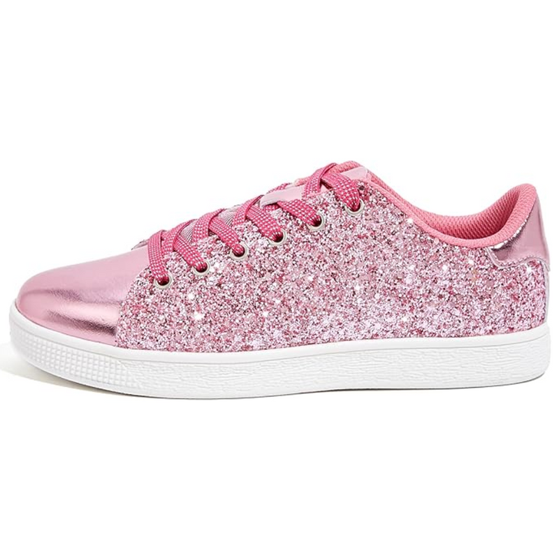 Sparkling Lace-Up Fashion Ladies Sneakers - Xenia-Pink-3.5-State of Style