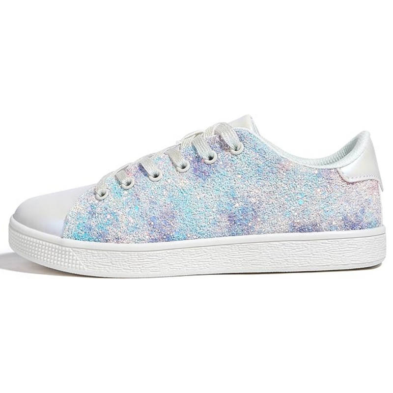 Sparkling Lace-Up Fashion Ladies Sneakers - Xenia-Purple Multi-3.5-State of Style