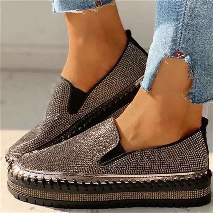 Sparkling ladies' loafers with comfort sole – Teyla-Black-3-State of Style